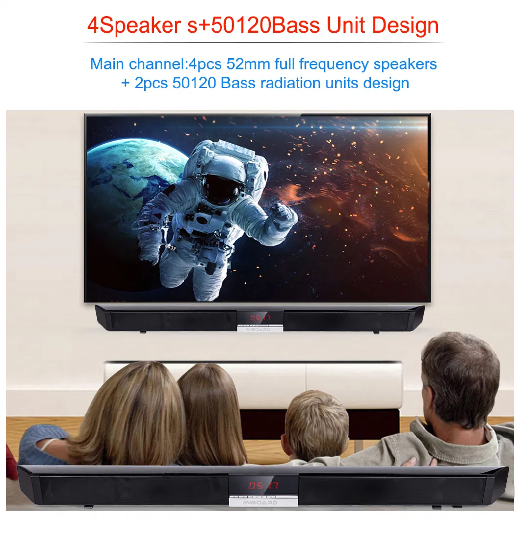 High Quality Miboard Bt 5.0 Wireless TV Soundbar Home Theater Sr100 Audio Wireless 3D Surround Surround 2.0 Channel Sound Bar Speaker